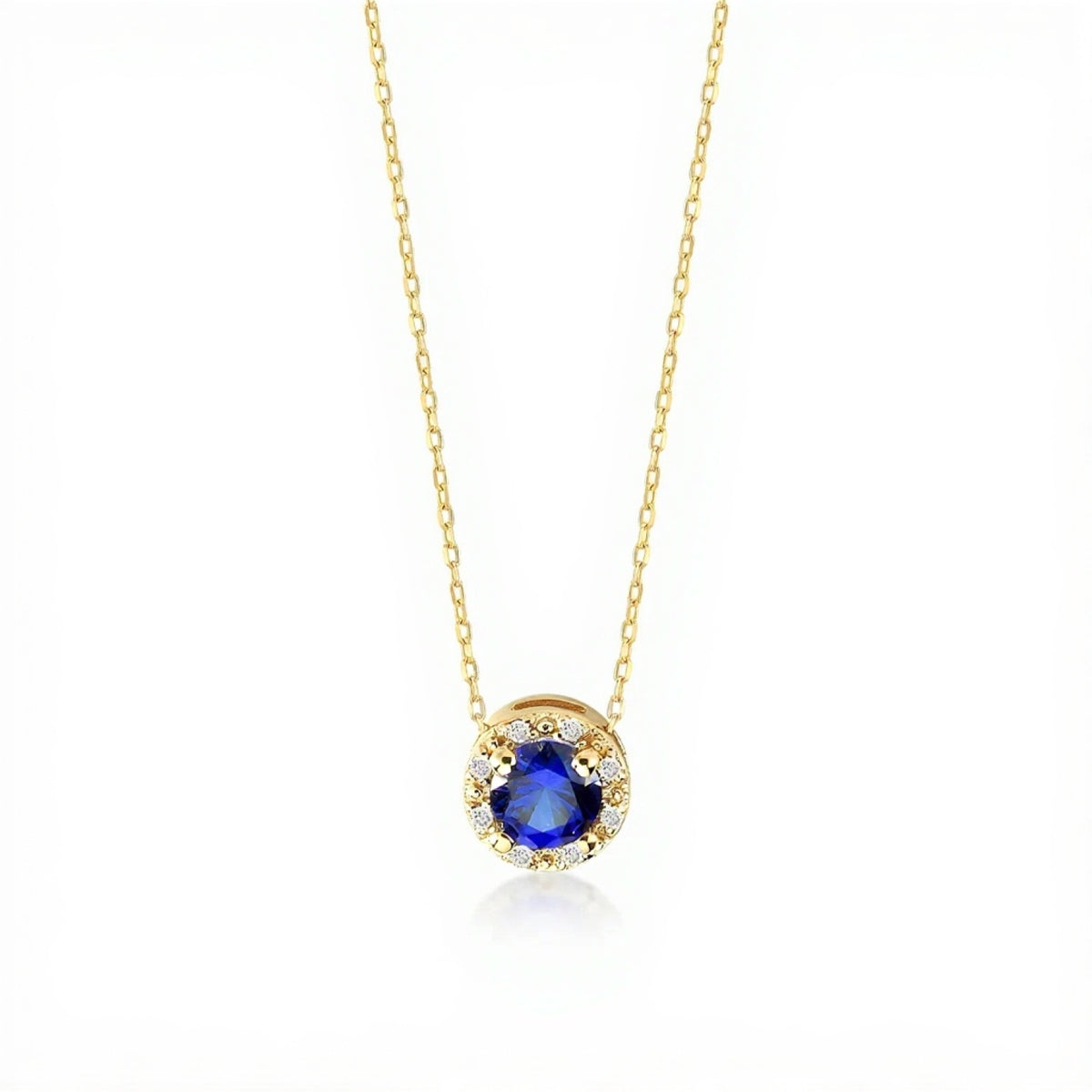 Ceylon Sapphire Diamond Luxe 18K Yellow Gold Necklace