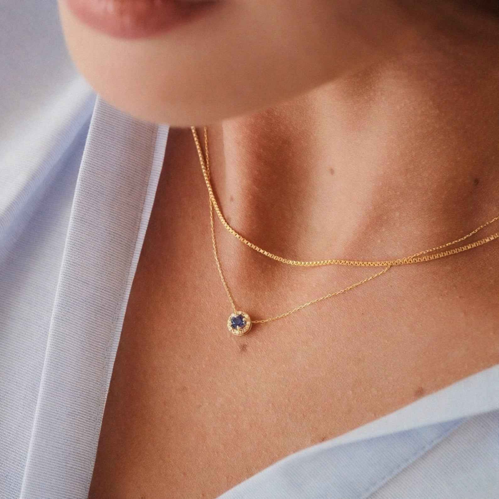 Ceylon Sapphire Diamond Luxe 18K Yellow Gold Necklace