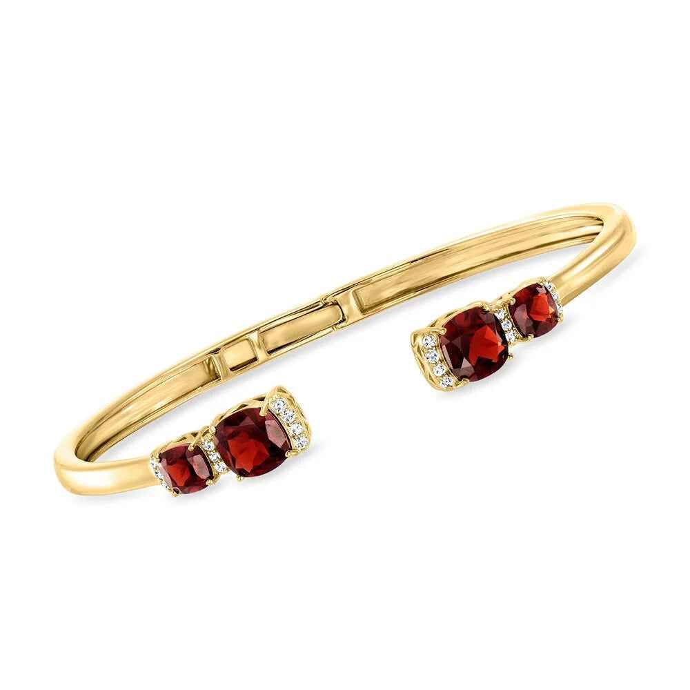 Ceylon Garnet Topaz 18K Yellow Gold Bracelet
