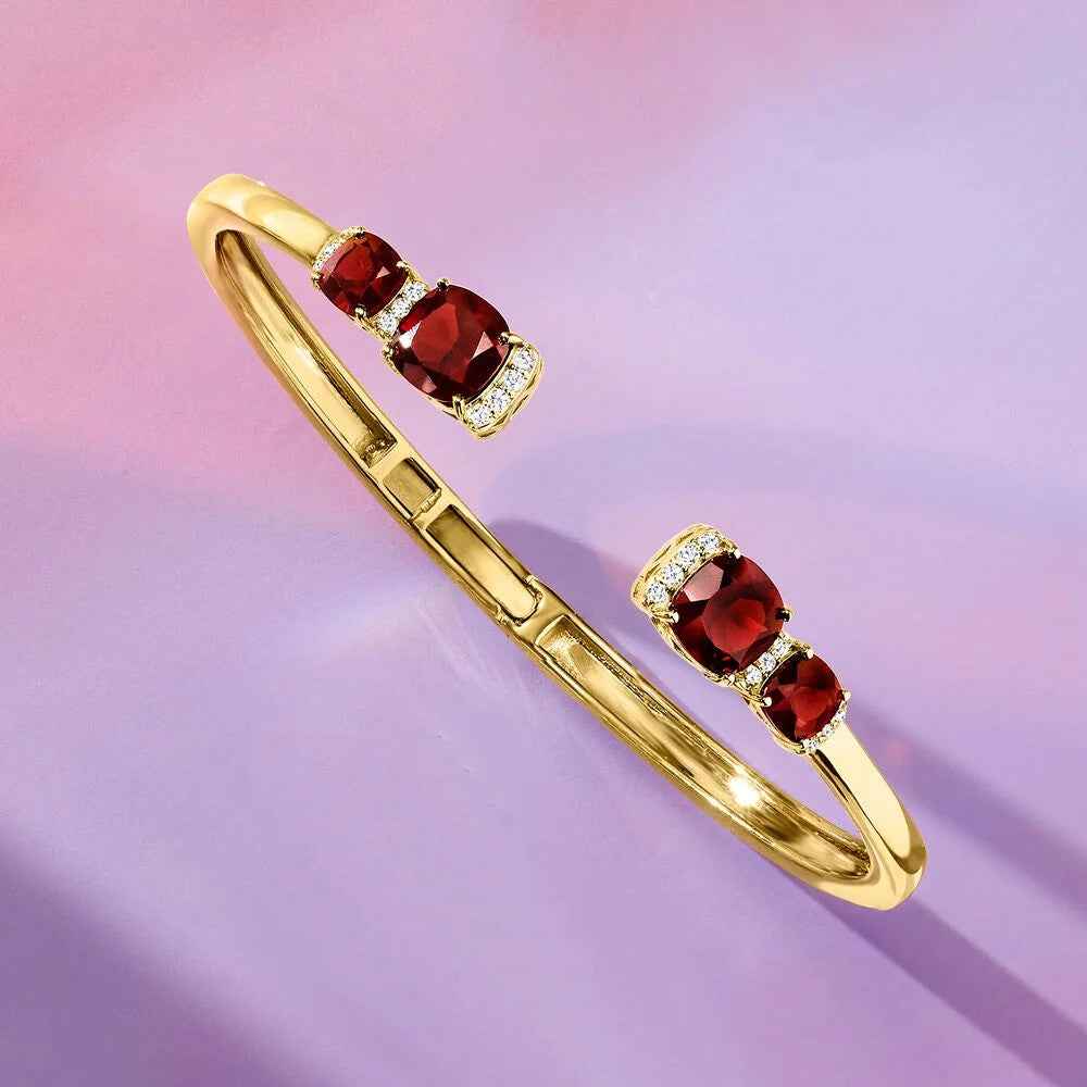 Ceylon Garnet Topaz 18K Yellow Gold Bracelet