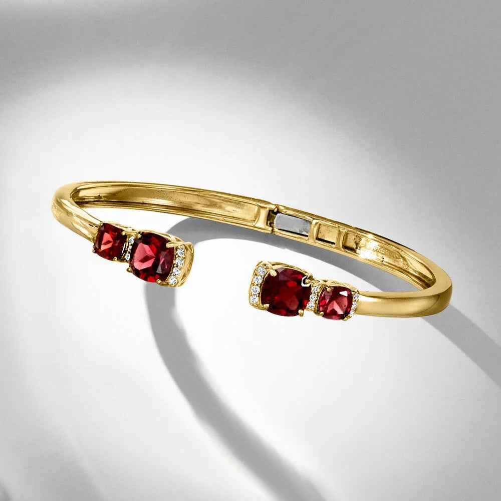 Ceylon Garnet Topaz 18K Yellow Gold Bracelet