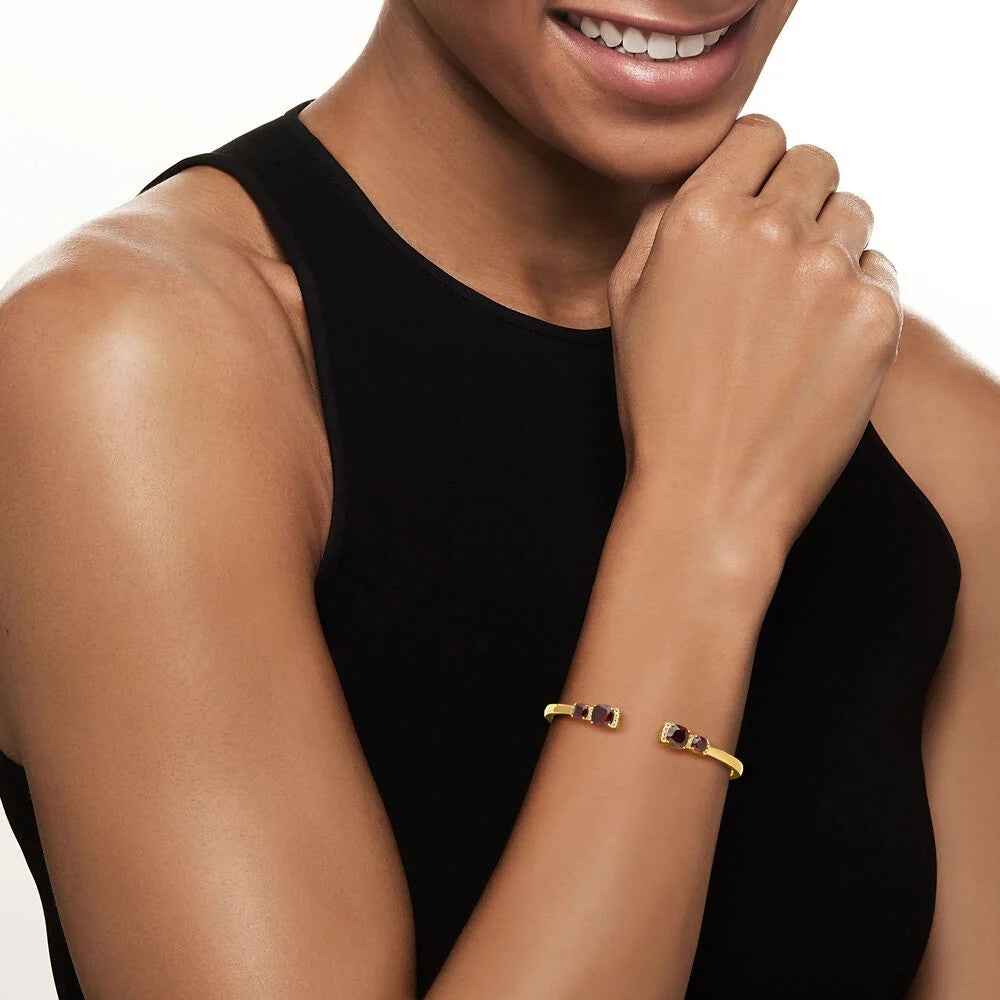 Ceylon Garnet Topaz 18K Yellow Gold Bracelet