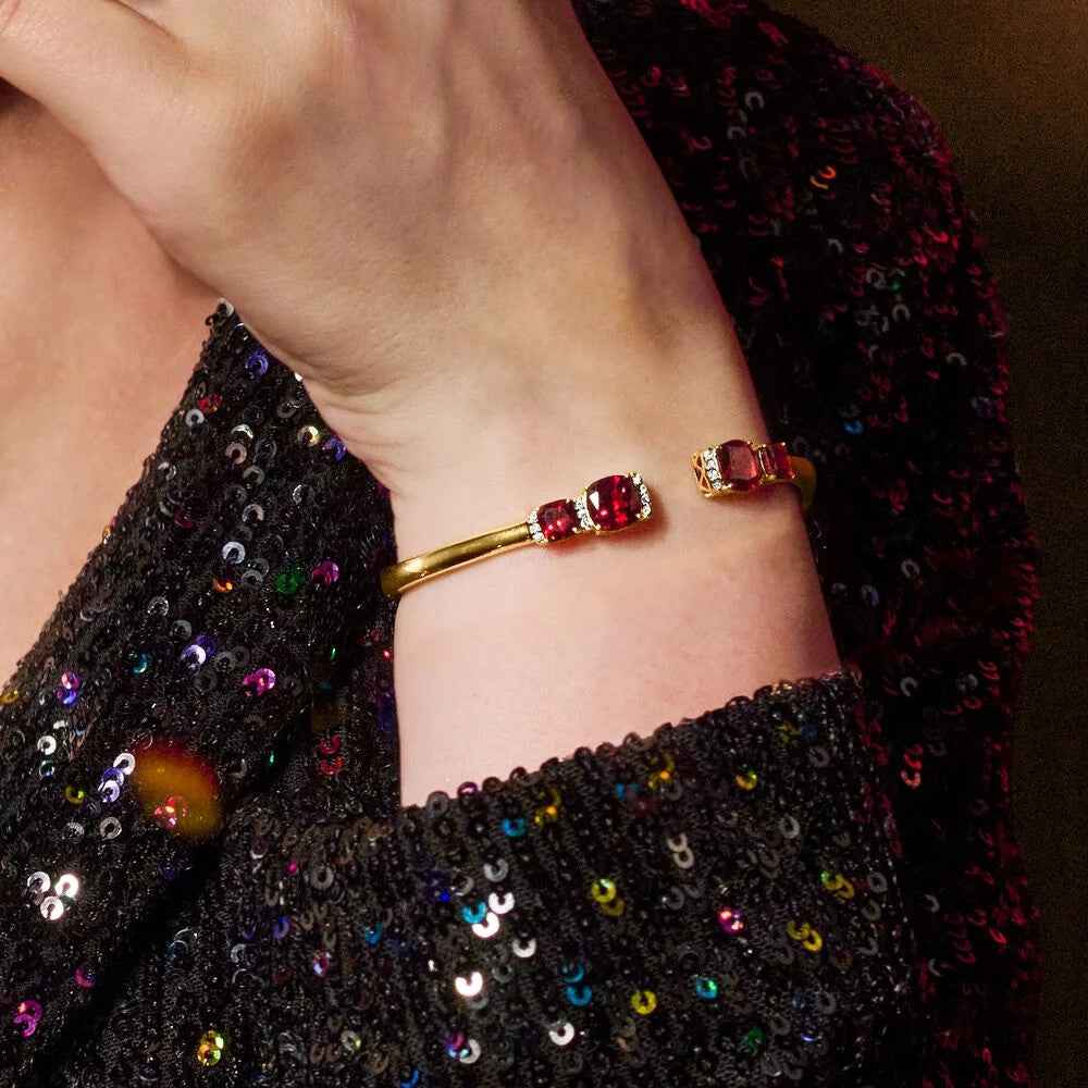 Ceylon Garnet Topaz 18K Yellow Gold Bracelet