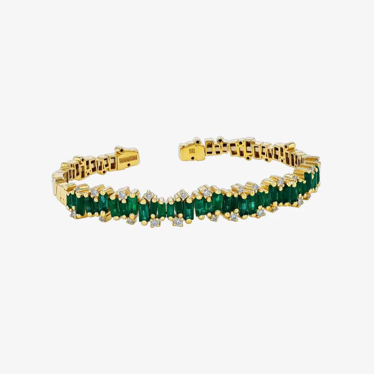 Emerald Baguette Gilded 18K Gold Bracelet