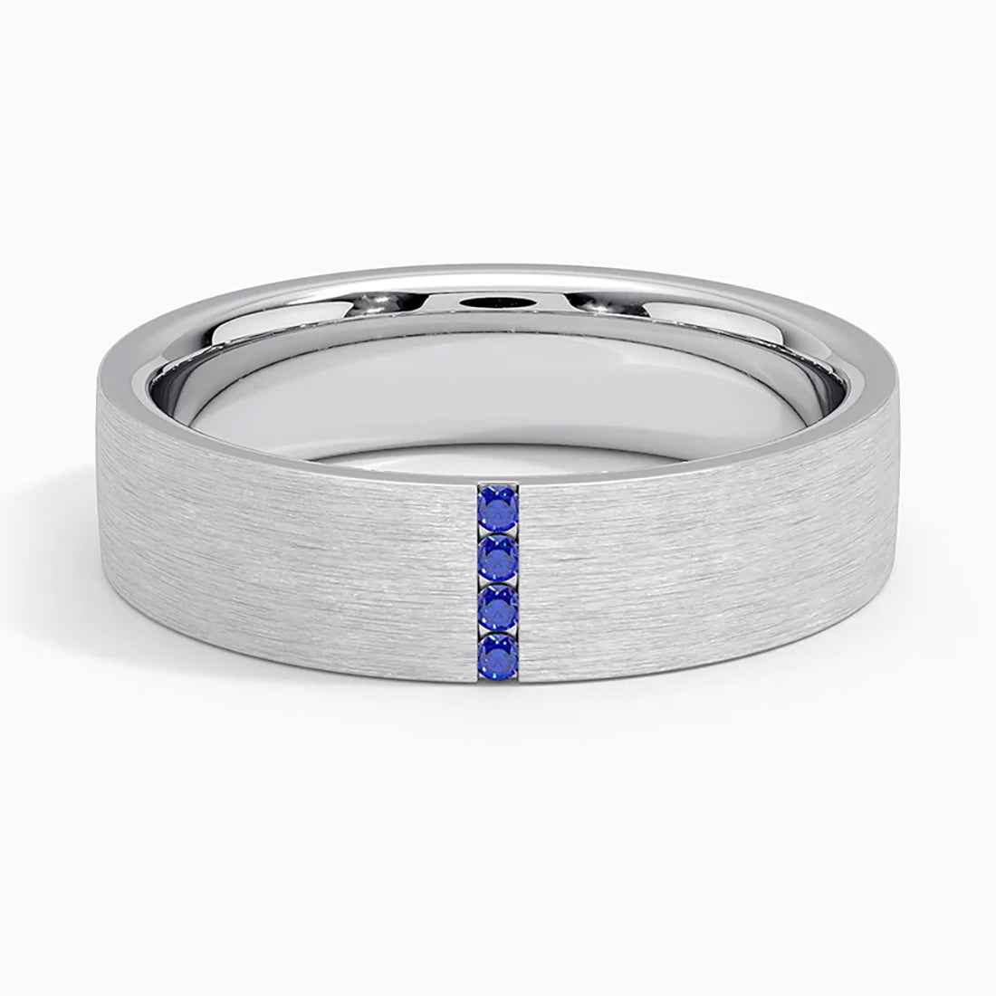 Ceylon Vertical Sapphire 18K White Gold Ring