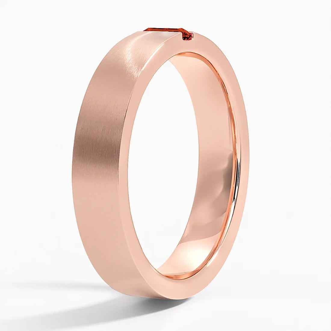Ceylon Ruby Passion 18K Rose Gold Wedding Band