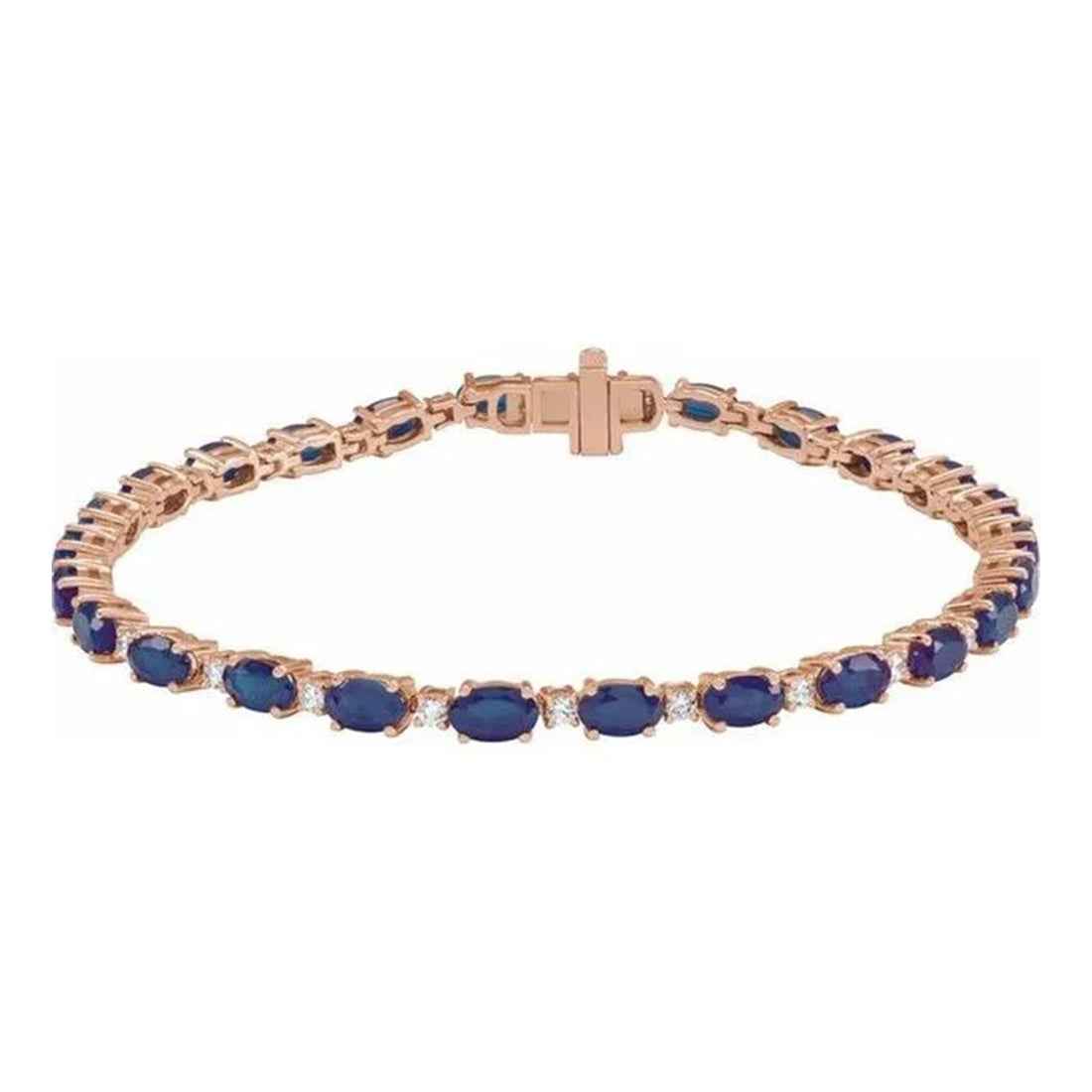 Ceylon Azure Sapphire 18K Rose Gold Bracelet