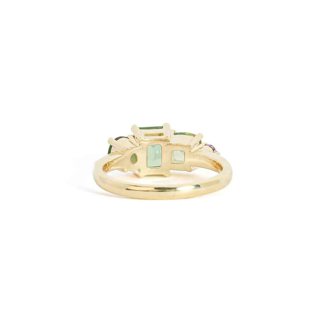 Ceylon Bliss Ring - Multi-Cut Multi-Colored Sapphire & Tourmaline 18K Yellow Gold