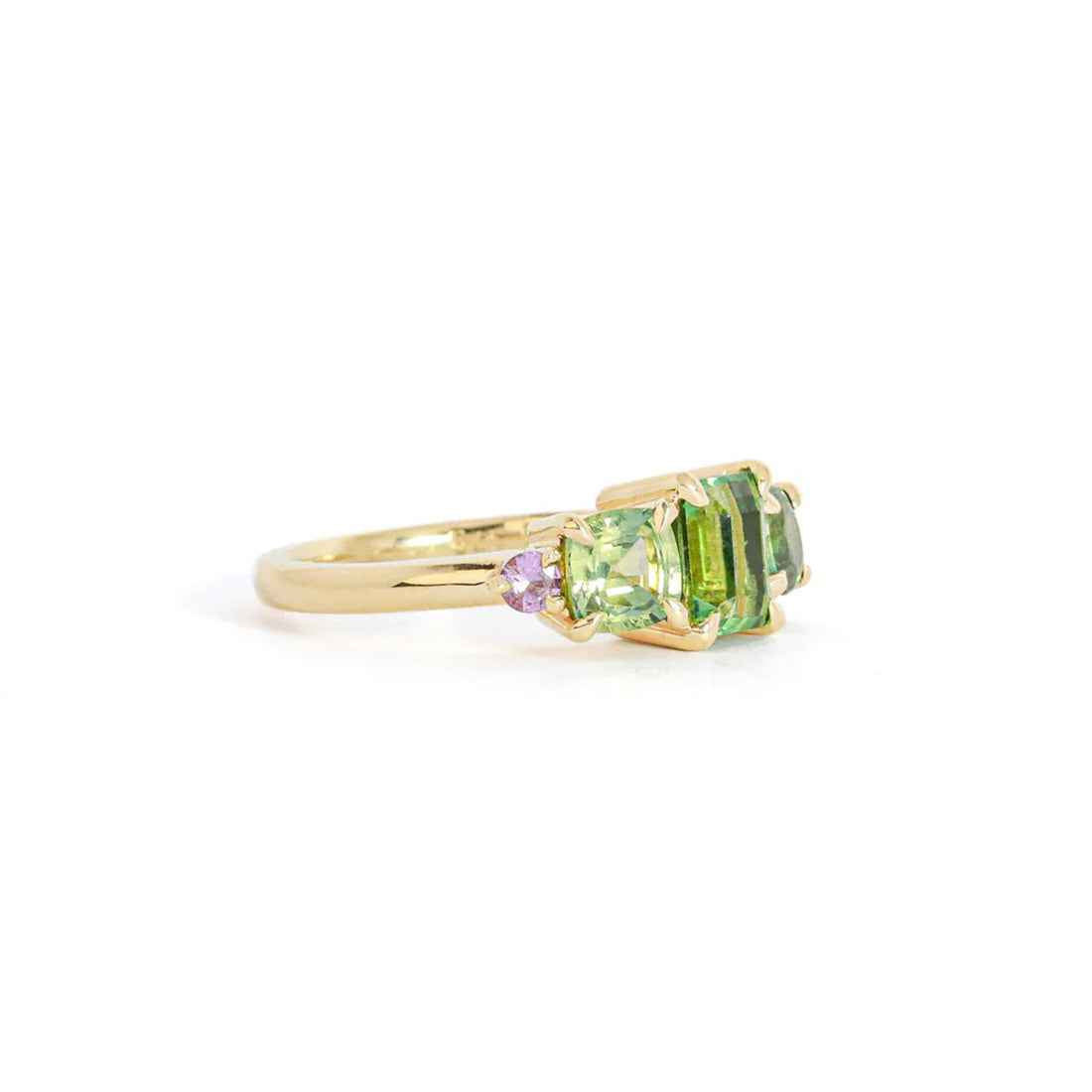 Ceylon Bliss Ring - Multi-Cut Multi-Colored Sapphire & Tourmaline 18K Yellow Gold