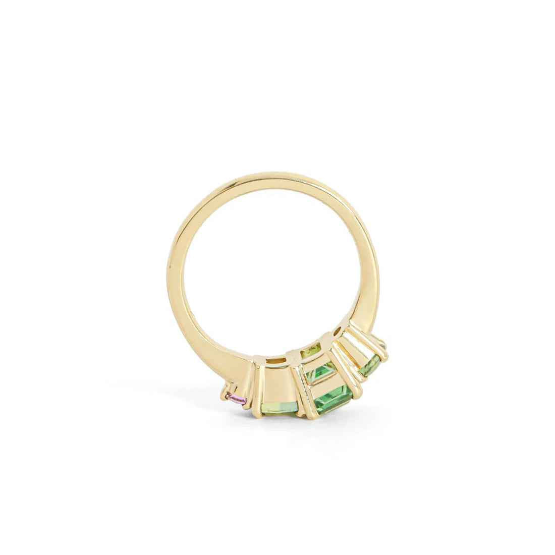 Ceylon Bliss Ring - Multi-Cut Multi-Colored Sapphire & Tourmaline 18K Yellow Gold