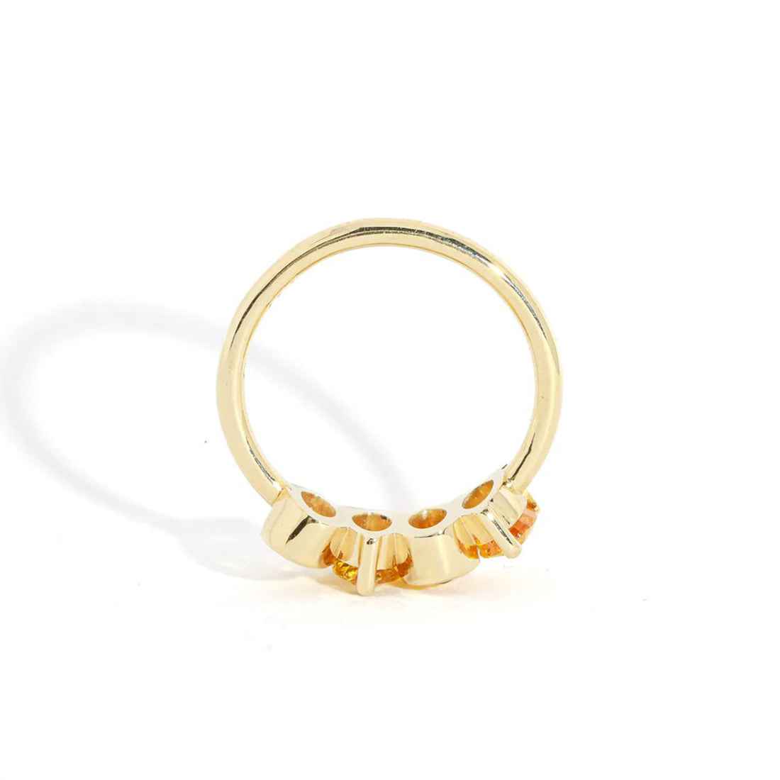 Ceylon Solar Ring - 4 Oval-Cut Golden Sapphire 18K Yellow Gold Ring