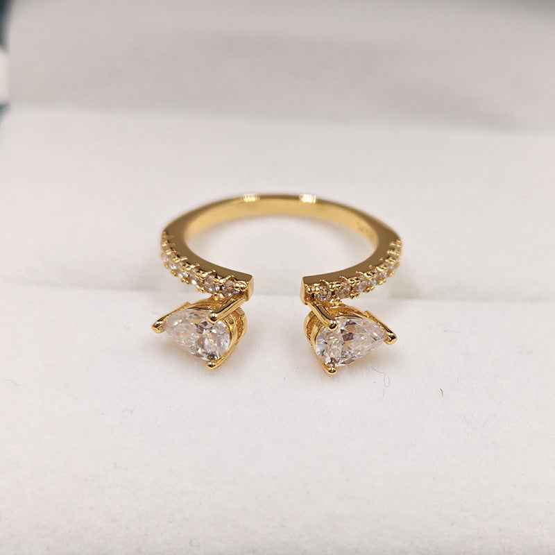 Ceylon Marquise Cut Moissanite Sterling Silver Bridal Set 4ct Ring