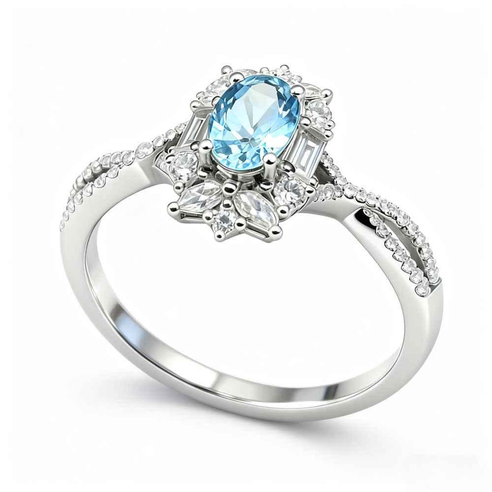 Ceylon Blaze Natural Blue Sapphire Vintage Platinum Diamond Ring