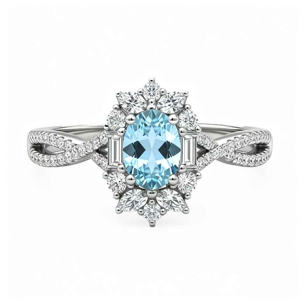 Ceylon Blaze Natural Blue Sapphire Vintage Platinum Diamond Ring