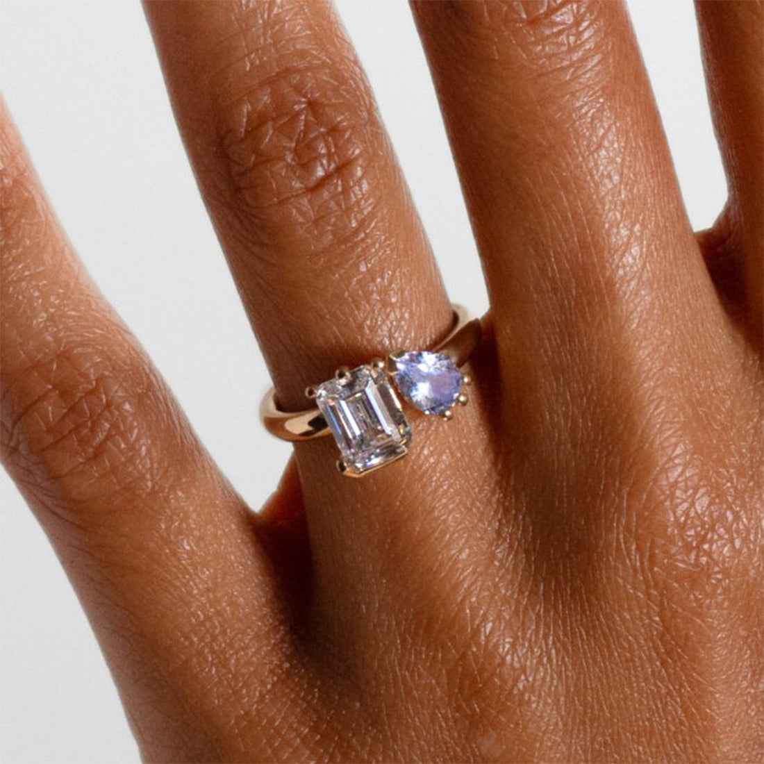 Ceylon Sky Blue Sapphire Diamond Reclaimed 18K Yellow Gold Ring