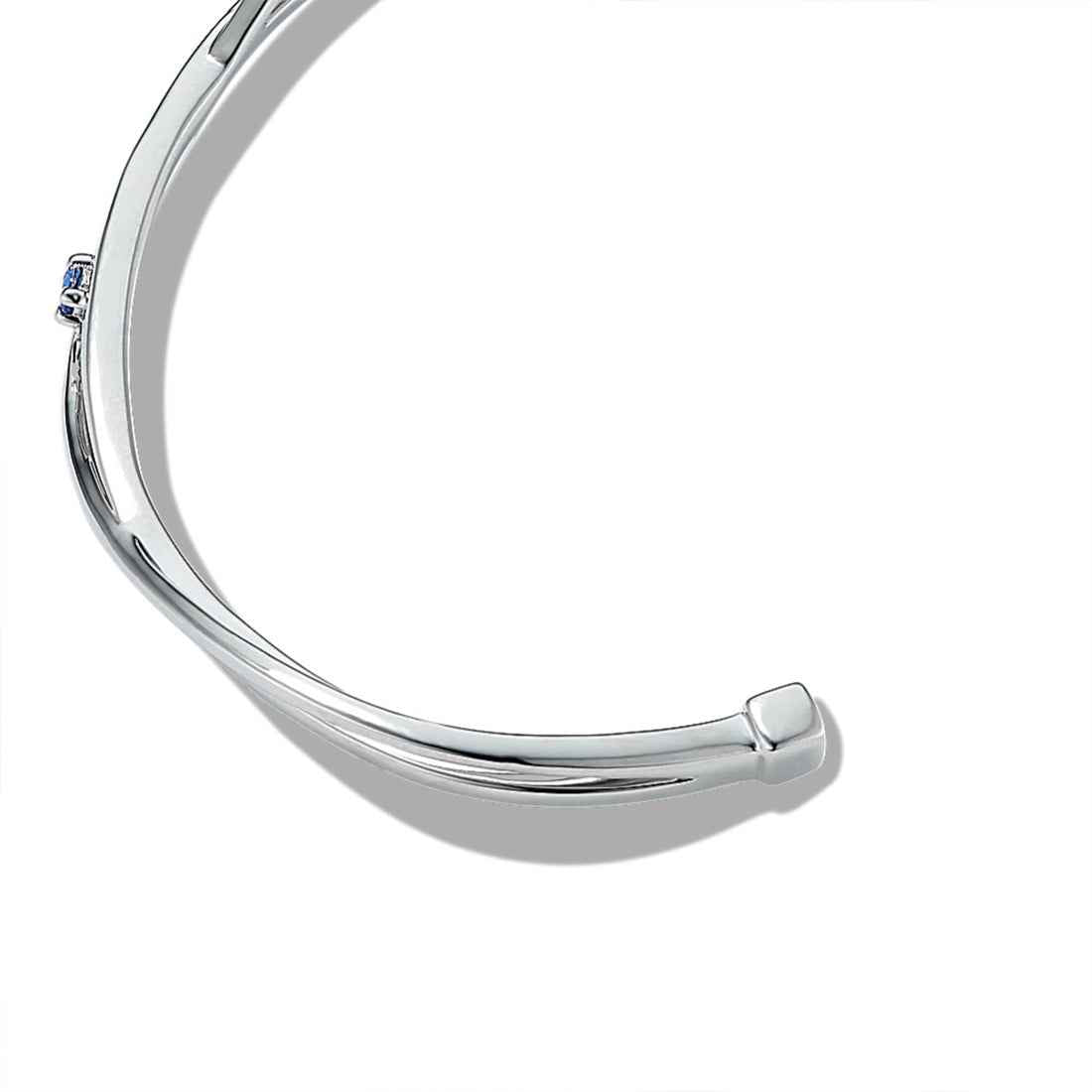Ceylon Wave Sapphire Sterling Silver Cuff Bracelet