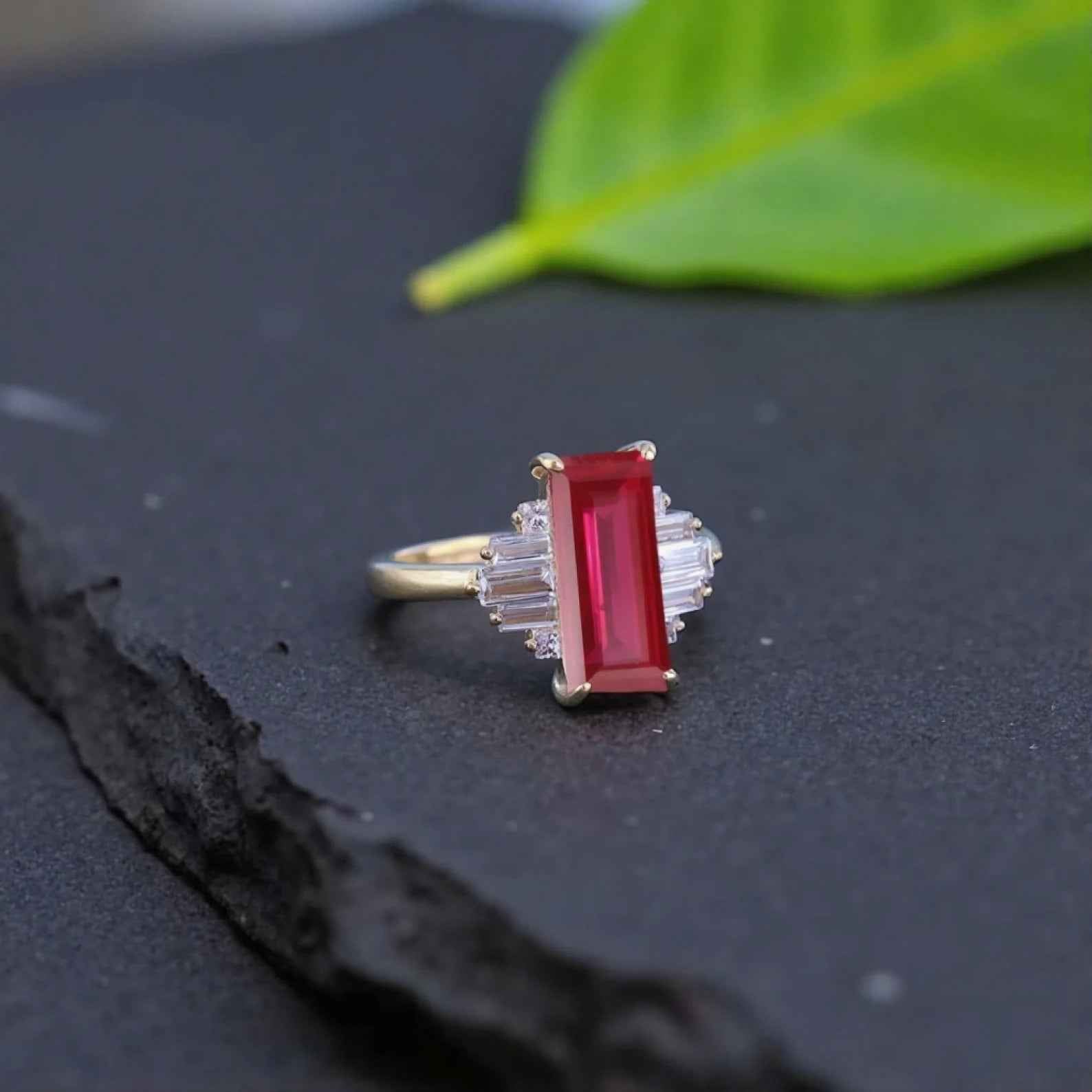 Ceylon Ruby Dual Cut Elegance Ring