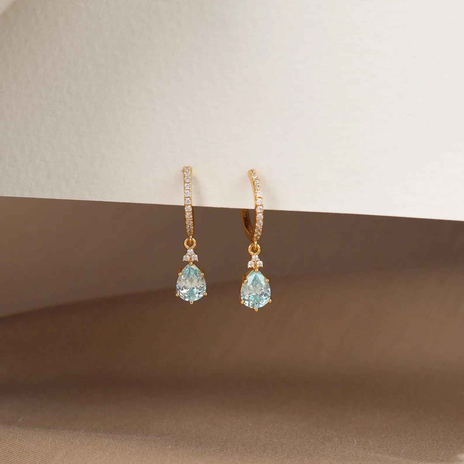 Ceylon Aqua Luxe 18K Yellow Gold Earrings
