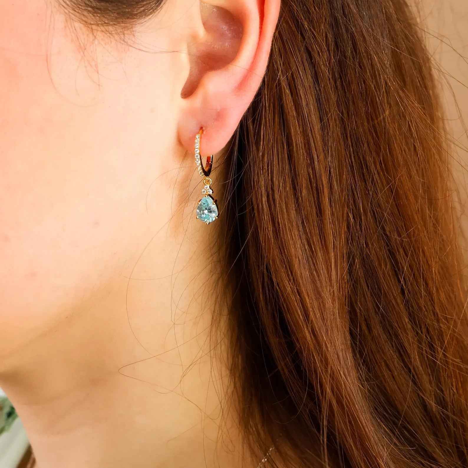 Ceylon Aqua Luxe 18K Yellow Gold Earrings